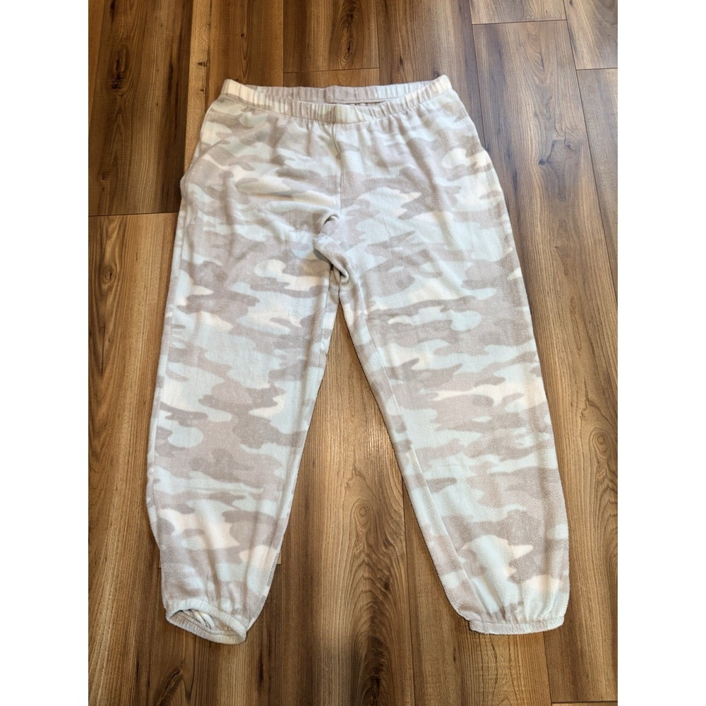 So Fleece Pajama Bottoms Blue Gray Camo Women's XXL Soft Comfy Lounge Pants